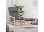 The Living Store Poltrona Relax Con Poggiapiedi In Tessuto Grigio Scuro