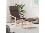 The Living Store Poltrona Relax Con Poggiapiedi In Tessuto Marrone Scuro