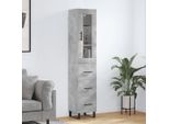 Vidaxl Credenza Grigio Cemento 34,5X34X180 Cm Materiale A Base Di Legno