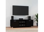 The Living Store Mobile Tv Nero 120X40,5X35 Cm Materiale Legno
