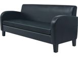 The Living Store Divano A 3 Posti In Ecopelle Nero