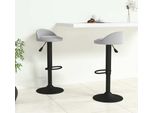 The Living Store Sgabello Da Bar 2 Pezzi. Velluto Grigio Chiaro
