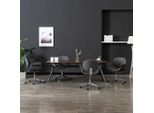 The Living Store Sedie Da Pranzo Girevoli 4 Pz. Tessuto Grigio