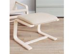 The Living Store Sgabello Crema 51X41X40 Cm In Tessuto