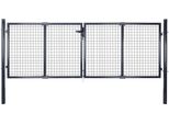 The Living Store Cancello Da Giardino In Rete Acciaio Zincato 289 X 75 Cm Grigio