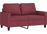 Vidaxl Divano A 2 Posti Rosso Vino 120 Cm In Tessuto