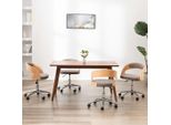 The Living Store Sedie Da Pranzo Girevoli 4 Pz. Bentwood E Tessuto Color Taupe
