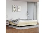 The Living Store Rete Da Letto Crema 200X200 Cm In Pelle Finta