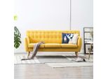 The Living Store Divano 3 Posti In Tessuto 172X70X82 Cm Giallo