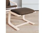 The Living Store Poggiapiedi In Tessuto Marrone Scuro 51X41X40 Cm