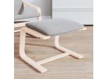 The Living Store Sgabello Grigio Chiaro 51X41X40 Cm Tessuto