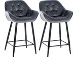 Set Di 2 Sgabelli Da Bar Gibson In Velluto Altezza Seduta 76 Cm