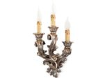 Casa Padrino Lampada Da Parete Barocca In Argento Antico 23 X 14 X H. 41 Cm - Magnifica Lampada Da Parete In Stile Barocco - Lampade Barocche - Qualità Eccellente - Italy