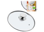 Coperchio Per Pentole Kadax "Salerno"", Coperchio Universale In Vetro Con Manico In Argento, 24 Cm"