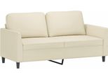 Vidaxl Divano A 2 Posti Crema 140 Cm In Pelle Finta