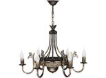 Casa Padrino Lampadario Barocco In Bronzo Antico Ø 62 X H. 68 Cm - Magnifico Lampadario Da Salotto In Metallo In Stile Barocco - Nobile & Magnifico
