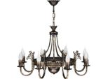 Casa Padrino Lampadario Barocco In Bronzo Antico Ø 67 X H. 68 Cm - Magnifico Lampadario Da Salotto In Metallo In Stile Barocco - Nobile & Magnifico