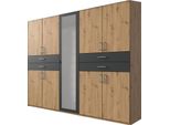 Armadio Taiga Armadio Con Ante Battenti E Specchio Finitura A Scelta Rovere Artisan / Grafite