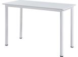 Tavolo Da Pranzo 'Tammela' Per 4 Persone 120 X 60 Cm Gambe In Acciaio Bianco