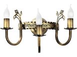 Casa Padrino Lampada Da Parete Barocca In Ottone Patinato 42 X 20 X H. 25 Cm - Lampada Da Parete Barocca In Metallo - Luci Barocche - Nobile & Magnifico