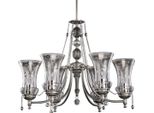 Casa Padrino Lampadario Barocco In Cristallo Argento Ø 60 X H. 65 Cm - Magnifico Lampadario Da Salotto In Stile Barocco - Nobile & Magnifico