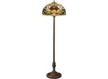 Casa Padrino Lampada Da Terra Tiffany Multicolore/Marrone Ø 50 X H. 170 Cm - Lampada Da Terra Tiffany - Lampade Tiffany - Lampade Da Terra Per Ufficio - Lampade Da Terra Per Soggiorno