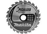 Lama Per Sega Circolare Makita, Tagliente Incassato 190 X 30 Mm - 24 Denti