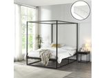 Letto A Baldacchino 'Kristianstad' Con Materasso 140 X 200 Cm In Metallo Nero
