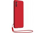 Bigben Connected, Cover Per Samsung Galaxy M52 5G In Silicone Con Cinturino Abbinato, Rosso