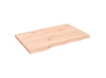 Piano Del Tavolo 80X50X(2-4) Cm In Rovere Massiccio Non Trattato