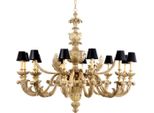 Casa Padrino Lampadario Barocco Colori Naturali / Nero Ø 150 X H. 130 Cm - Magnifico Lampadario Da Salotto In Stile Barocco - Nobile E Magnifico - Qualità - Italy