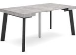 Consolle Allungabile, 160X90X73Cm, Per 8 Persone, Gambe In Legno, Cemento