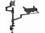 Gembird MA-DA-04 Adjustable Desk Mount With Monitor Arm And Notebook Tray, 17”-32”, Up To 8 Kg