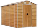 Vidaxl Casetta Da Giardino Marrone Chiaro 191X300X198 Cm Acciaio Zincato