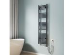 Emke Radiatore Elettrico Da Bagno 140X40 Cm 500 W Antracite Radiatore Da Bagno Curvo Elettrico, Scaldasalviette Con Resistenza Elettrica