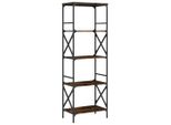 Libreria 5 Ripiani Rovere Fumé 59X35X171 Cm Materiale Legno