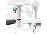 Casaria® Tavolo Da Bar 70X110Cm Pieghevole Rotondo Stabile Giardino Alto Bistrot Festa Tavolo Da Birra Bianco