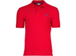U.S. Polo Assn. Polo Uomo - Piquet, Ricamo Logo, Cotone Elasticizzato Rosso 3XL