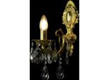 Casa Padrino Lampada Da Parete In Cristallo Barocco Oro 12 X 24 X H. 38 Cm - Lampada Da Parete In Stile Barocco Con Pendenti In Cristallo - Luci Barocche - Nobile & Magnifico