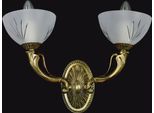 Casa Padrino Lampada Da Parete Barocca Oro/Bianco 42 X 18 X H. 28 Cm - Lampada Da Parete Barocca In Metallo Con Paralumi In Vetro - Luci Barocche - Nobile & Magnifico