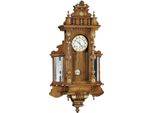 Casa Padrino Orologio Da Parete Barocco Marrone / Oro - Magnifico Orologio In Stile Barocco - Orologio A Pendolo Barocco Intagliato A Mano - Qualità Eccellente - Italy