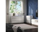 Vicco Set Mobili Bagno Calisto, 138 X 78.5 Cm, Bianco/Bianco