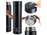 Extralink Thermo Mug Tazza Da Viaggio Intelligente Nera Con Display A Led, Nero, Acciaio Inox, Acciaio Inox, Plastica, Caffè, Succo, Tè, 12 H