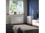 Vicco Cassettiera Per Camera Da Letto Calisto, 138 X 101.5 Cm, Bianco/Bianco