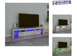 Mobile Tv Vidaxl Con Luci Led Grigio Cemento 200X36,5X40 Cm - Mobili Tv