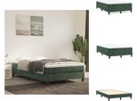 Vidaxl Letto A Molle Verde Scuro 120X200 Cm In Velluto - Letti E Strutture Letto