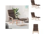 Vidaxl Poltrona Relax Con Sgabello In Tessuto Marrone Scuro - Poltrona