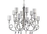 Casa Padrino Lampadario Barocco In Cristallo Argento Ø 95 X H. 75 Cm - Magnifico Lampadario Da Salotto In Stile Barocco - Nobile & Magnifico