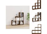 Vidaxl Scaffale Per Scale In Rovere Fumé 107 Cm Materiale A Base Di Legno - Librerie E Scaffalature