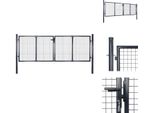 Vidaxl Cancello Da Giardino A Rete In Acciaio Zincato 289 X 75 Cm Grigio - Cancelli Da Giardino